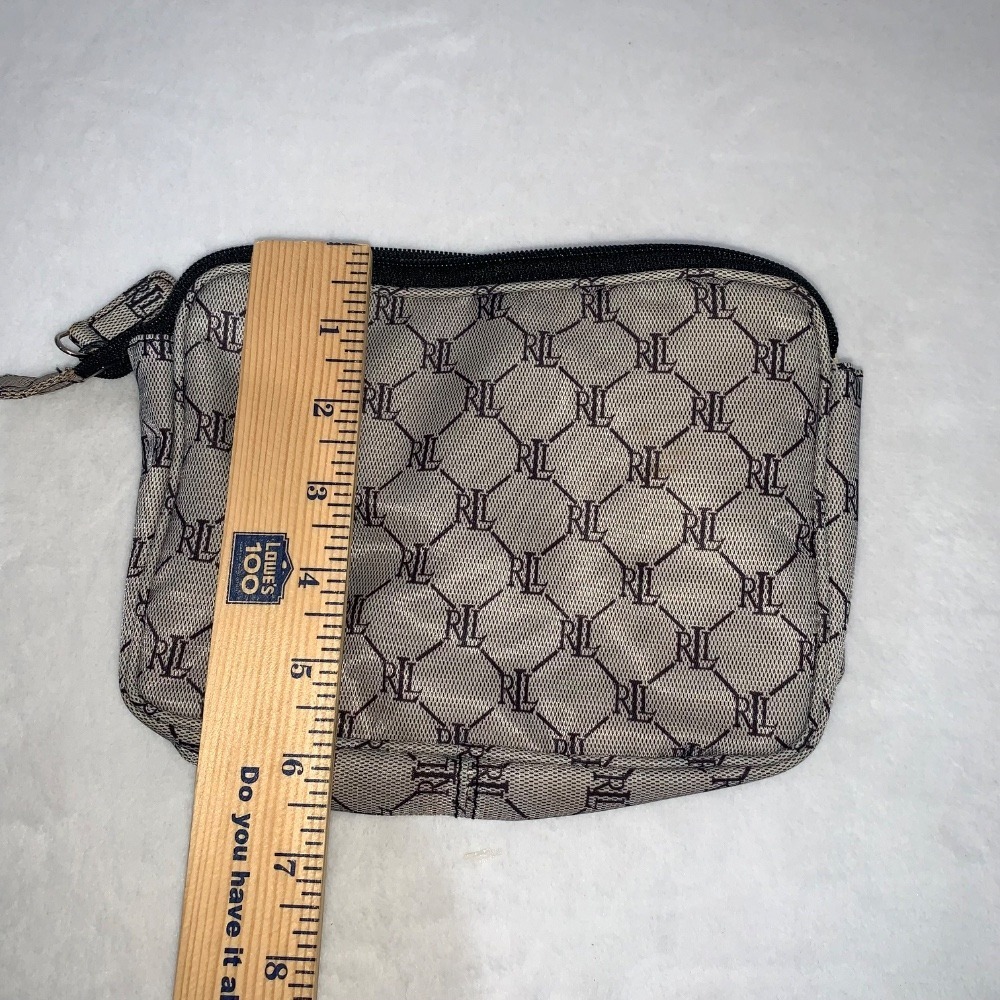 Lauren Ralph Lauren Monogram‎ Pouch Cosmetic Bag Travel Accessory Small - Picture 4 of 8
